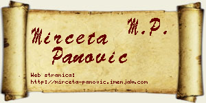 Mirčeta Panović vizit kartica